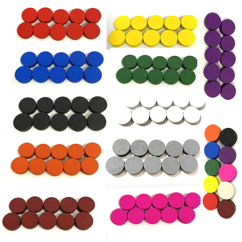 Board Game Dixit - 50 ชิ้น 15*5 มม.11 สีไม้ Disk